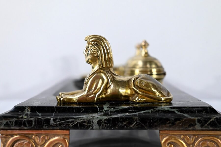 Encrier en Bronze et Marbre, style Empire - 1ère partie XIXe – Image 19