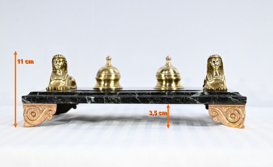 Encrier en Bronze et Marbre, style Empire - 1ère partie XIXe – Image 22