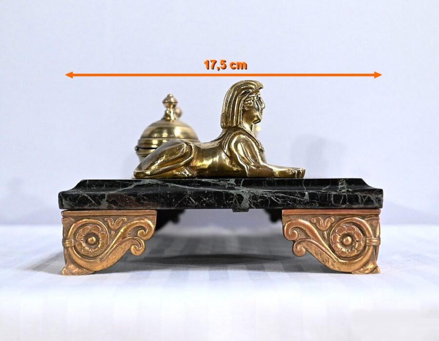 Encrier en Bronze et Marbre, style Empire - 1ère partie XIXe – Image 23