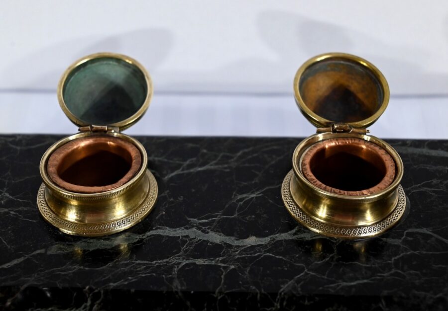 Encrier en Bronze et Marbre, style Empire - 1ère partie XIXe – Image 6