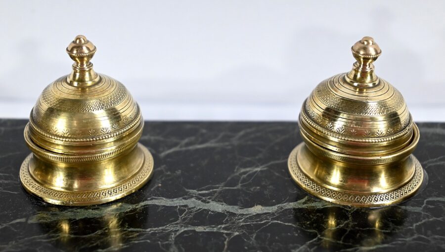 Encrier en Bronze et Marbre, style Empire - 1ère partie XIXe – Image 8