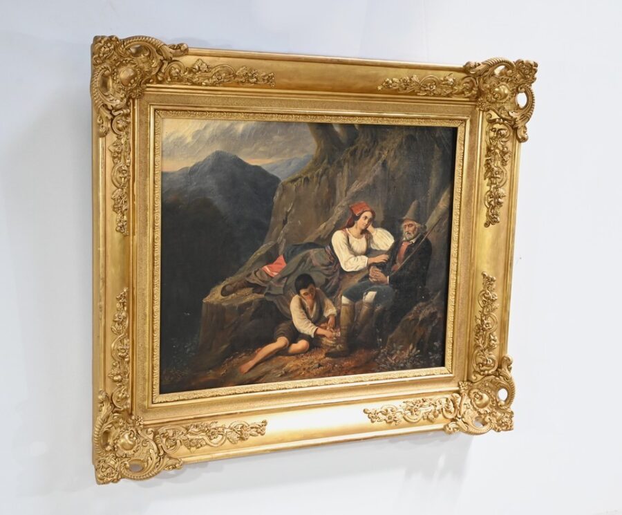 Huile sur Toile, École du XIXe siècle – Milieu XIXe – Image 2