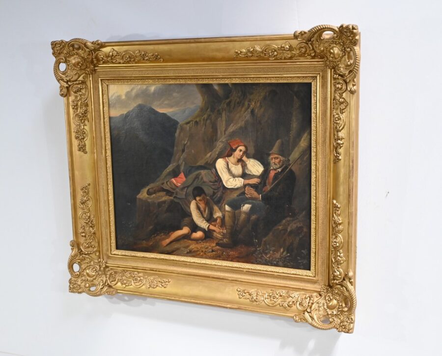 Huile sur Toile, École du XIXe siècle – Milieu XIXe – Image 3