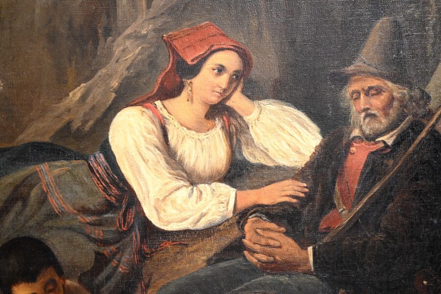 Huile sur Toile, École du XIXe siècle – Milieu XIXe – Image 6