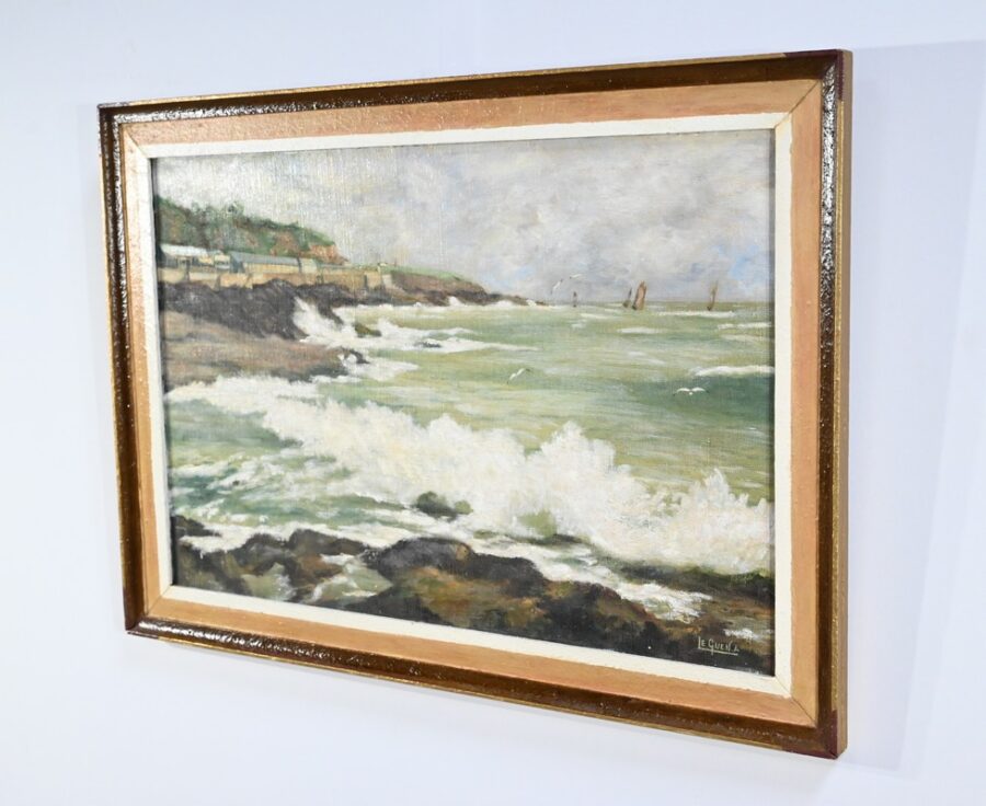 Huile sur Toile, signée A. Le Guen – 2ème partie XXe – Image 3