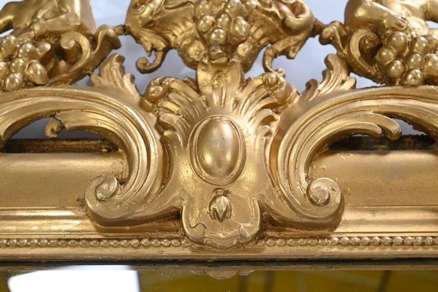 Important Miroir en Bois Doré, époque Louis Philippe – Milieu XIXe – Image 11