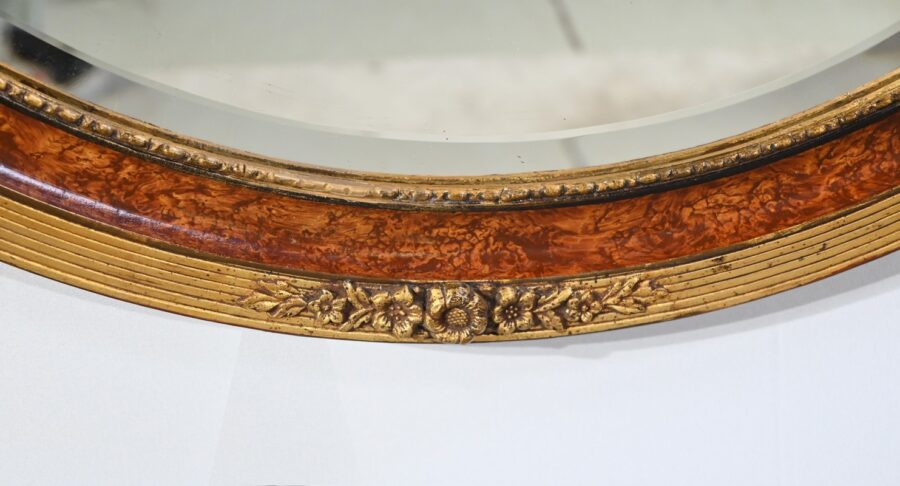 Miroir Ovale en Bois Doré – Début XXe – Image 10