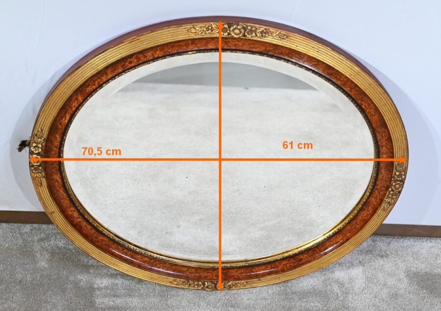 Miroir Ovale en Bois Doré – Début XXe – Image 12