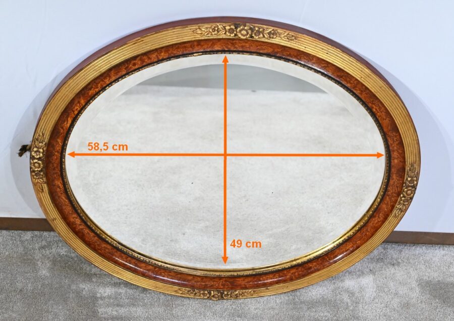 Miroir Ovale en Bois Doré – Début XXe – Image 13