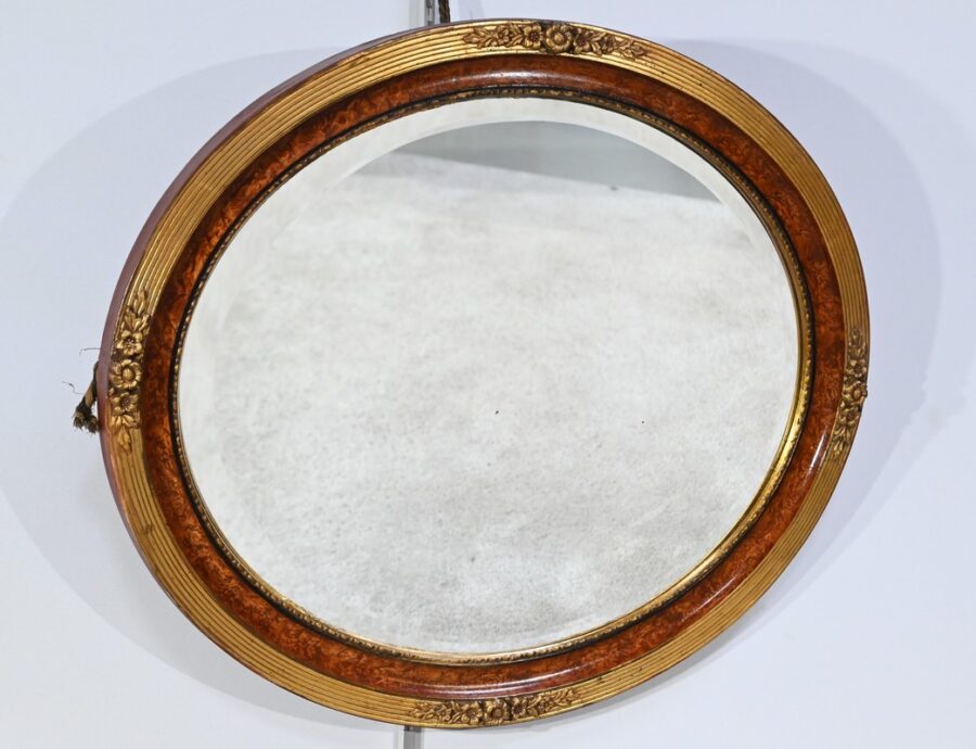 Miroir Ovale en Bois Doré – Début XXe – Image 2