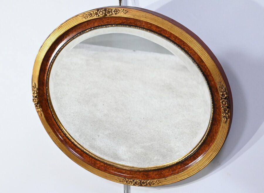 Miroir Ovale en Bois Doré – Début XXe – Image 3