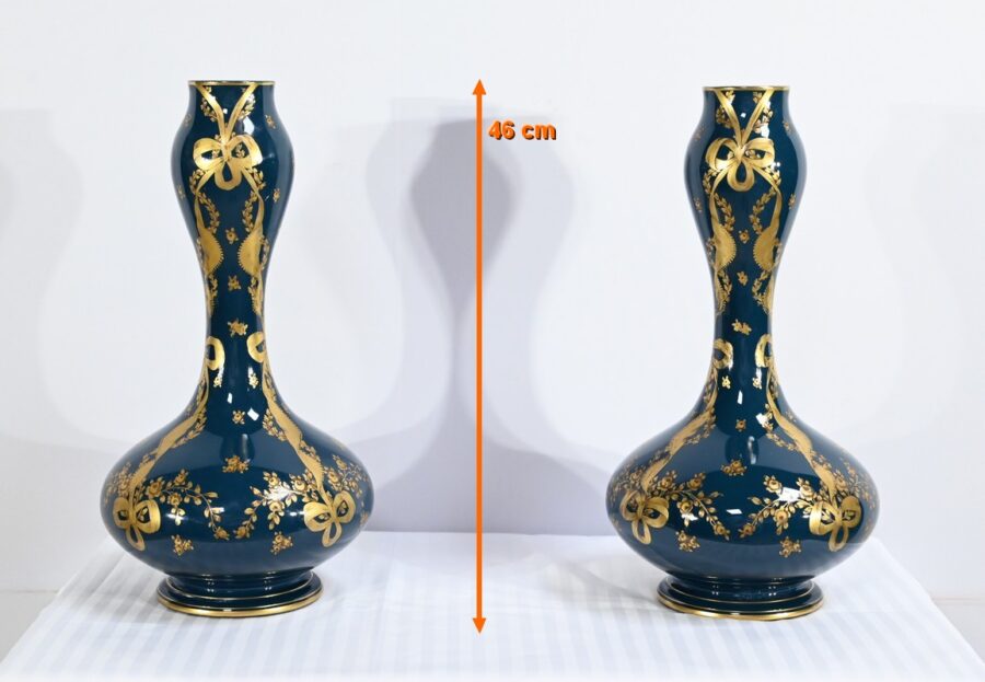 Paire de Vases en Céramique de Gien – Fin XIXe – Image 2
