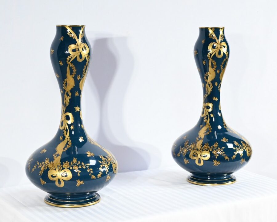 Paire de Vases en Céramique de Gien – Fin XIXe – Image 3