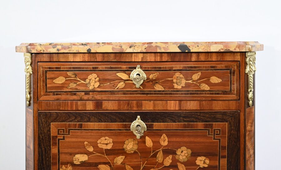 Petit Secrétaire en Acajou et Amarante, époque Louis XVI – XVIIIe – Image 8