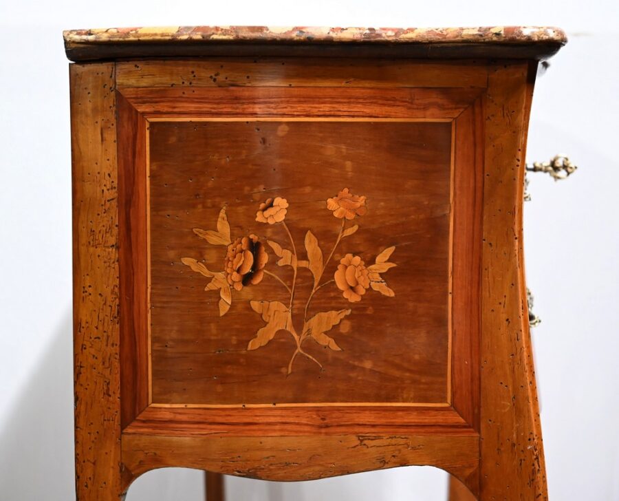 Petite Table Chiffonnière en Bois de Rose et Noyer, style Louis XV – 2ème Moitié XIXe – Image 15