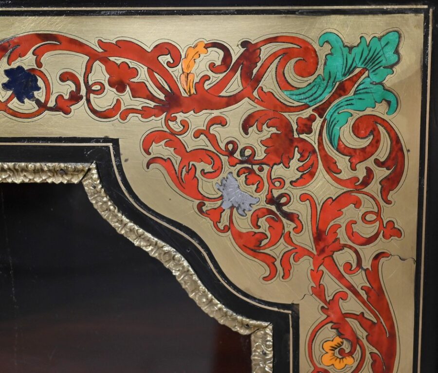 Petite Vitrine en Laiton et Poirier Noirci, époque Napoléon III – Milieu XIXe – Image 16