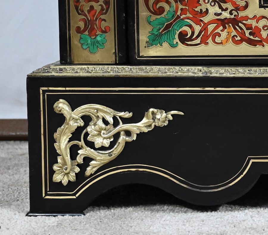 Petite Vitrine en Laiton et Poirier Noirci, époque Napoléon III – Milieu XIXe – Image 19