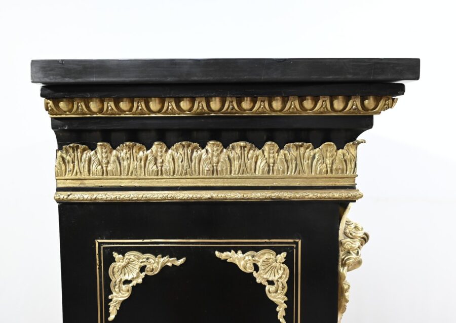 Petite Vitrine en Laiton et Poirier Noirci, époque Napoléon III – Milieu XIXe – Image 25