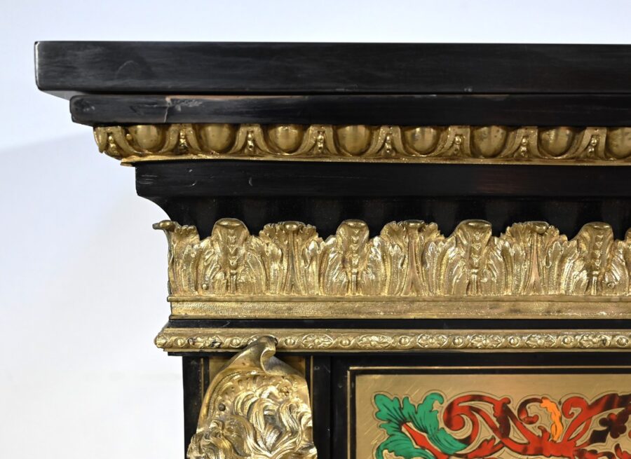 Petite Vitrine en Laiton et Poirier Noirci, époque Napoléon III – Milieu XIXe – Image 7