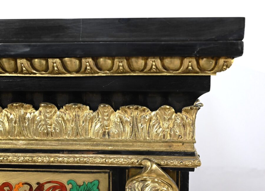 Petite Vitrine en Laiton et Poirier Noirci, époque Napoléon III – Milieu XIXe – Image 8