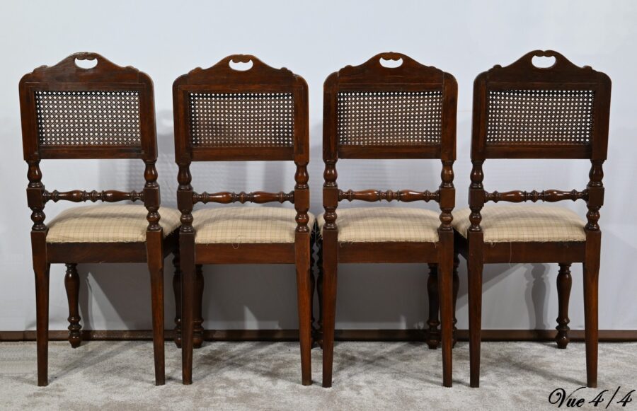 Suite de 4 Chaises en Chêne, époque Louis Philippe – 2ème partie XIXe – Image 22