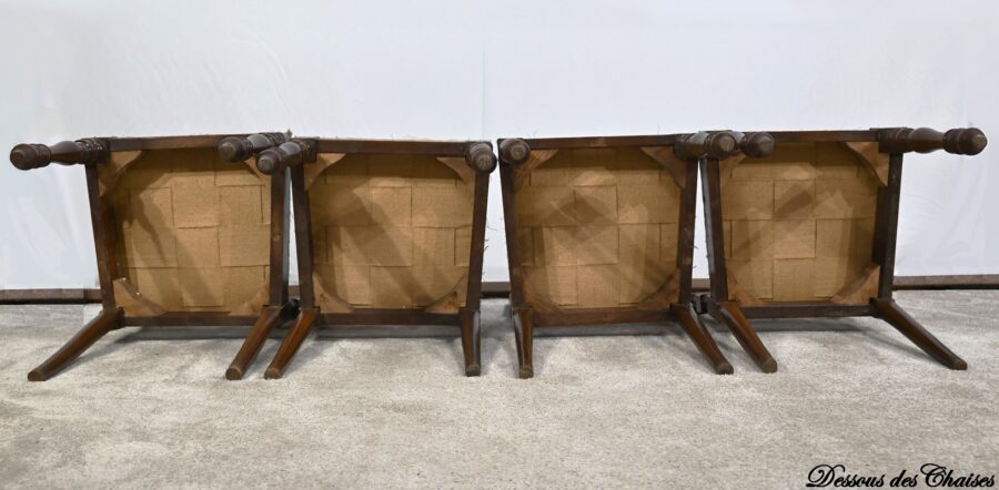 Suite de 4 Chaises en Chêne, époque Louis Philippe – 2ème partie XIXe – Image 26