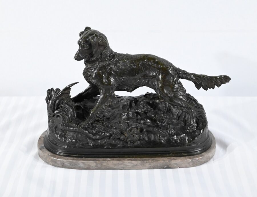 Bronze « Chien Épagneul », signé P-J.Mêne – Milieu XIXe