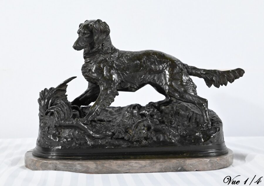Bronze « Chien Épagneul », signé P-J.Mêne – Milieu XIXe – Image 4