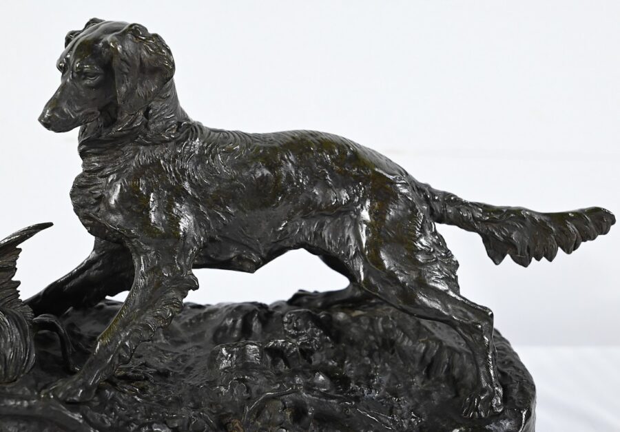 Bronze « Chien Épagneul », signé P-J.Mêne – Milieu XIXe – Image 5