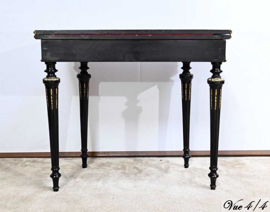 Console Table de Jeux en Bois Noirci, époque Napoléon III – Milieu XIXe – Image 33