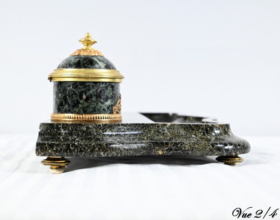 Encrier en Marbre et Bronze, style Empire – 1ère Partie XIXe – Image 15