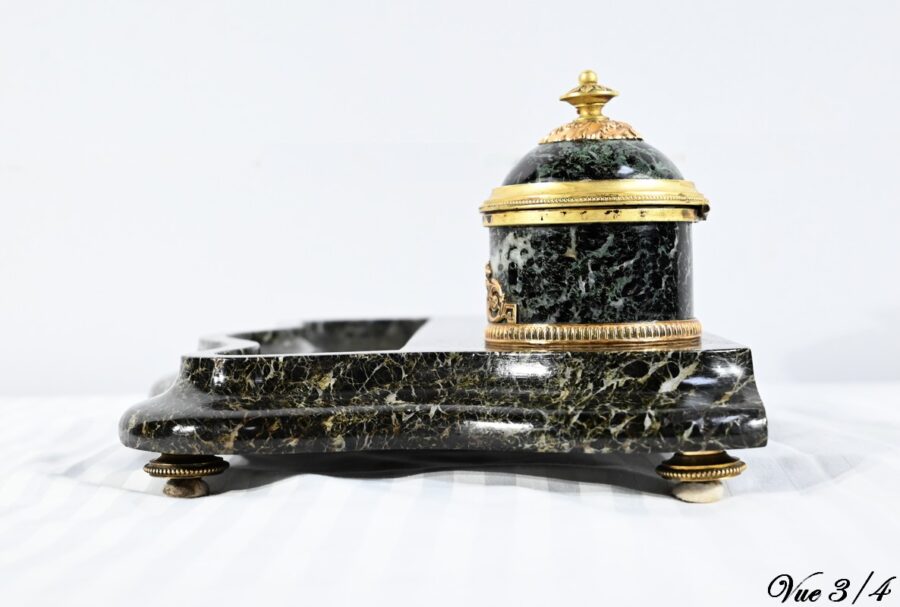 Encrier en Marbre et Bronze, style Empire – 1ère Partie XIXe – Image 16