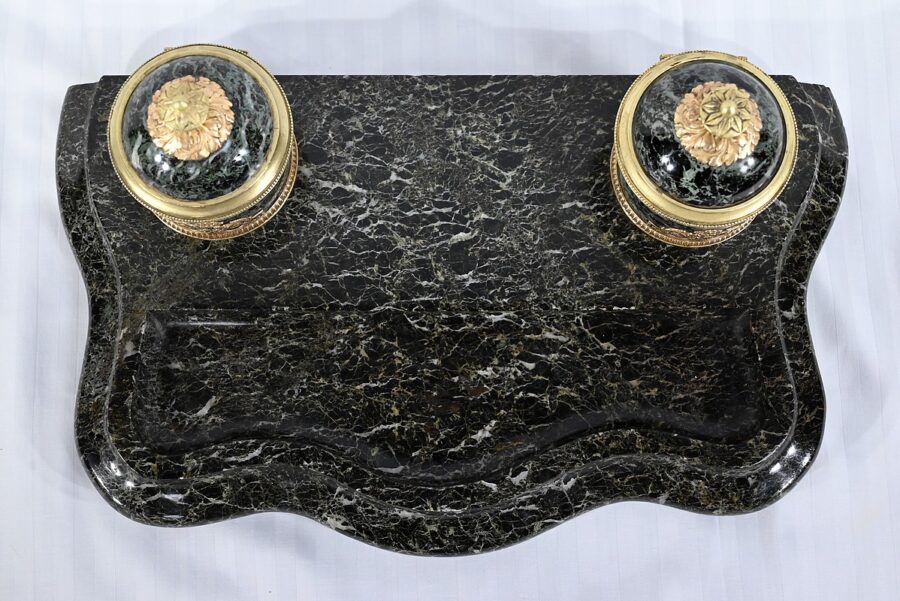 Encrier en Marbre et Bronze, style Empire – 1ère Partie XIXe – Image 5