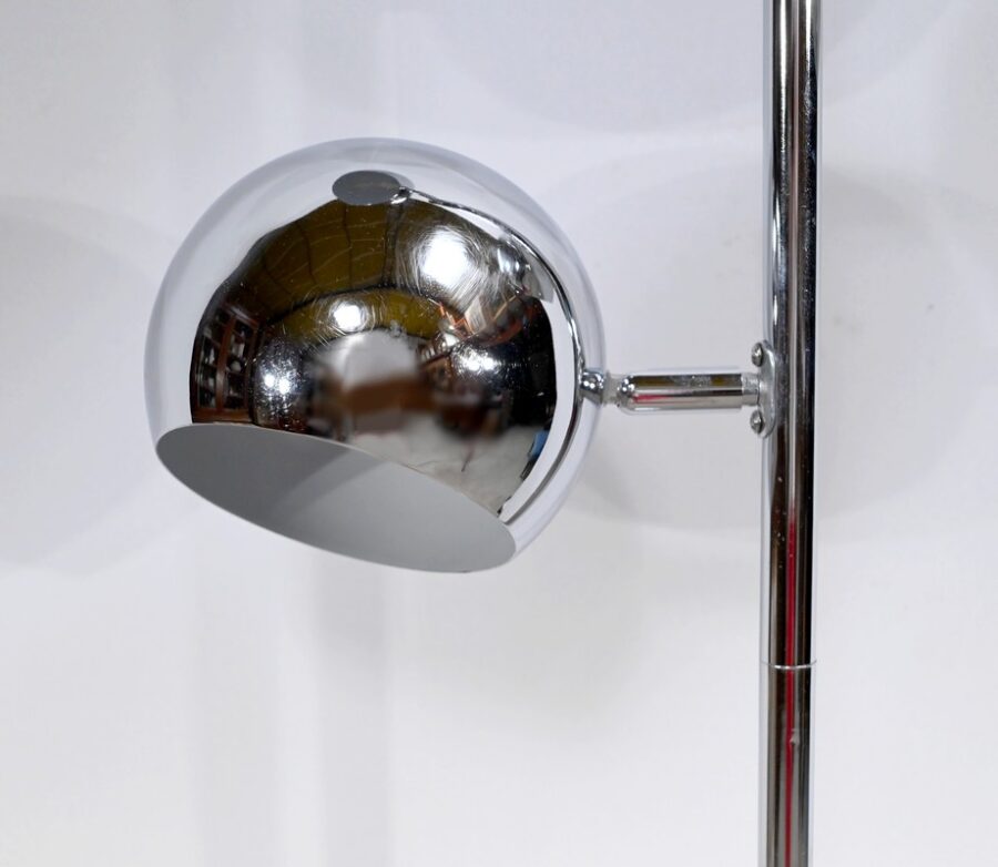 Lampadaire 3 Bras en Métal Chromé - 1970 – Image 12