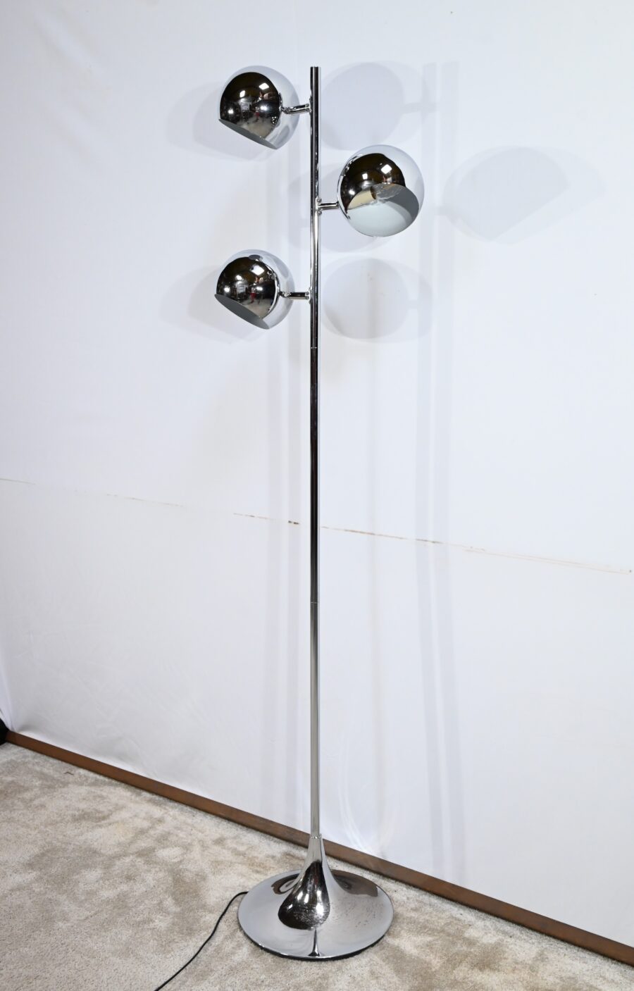 Lampadaire 3 Bras en Métal Chromé - 1970 – Image 5