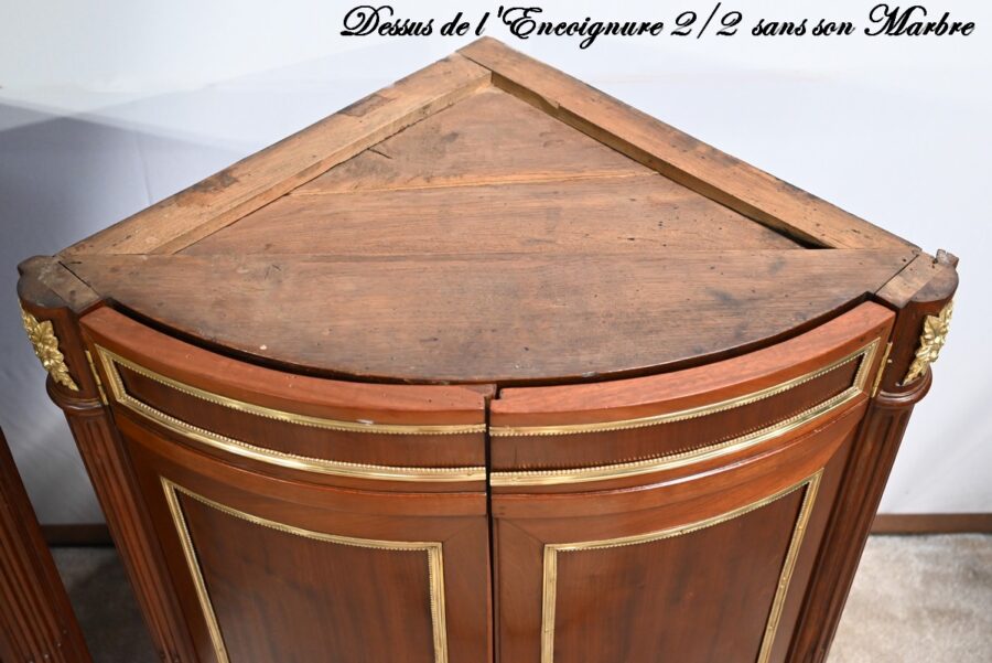 Paire d’Encoignures en Acajou, époque Louis XVI – XVIIIe – Image 27