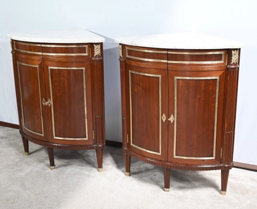 Paire d’Encoignures en Acajou, époque Louis XVI – XVIIIe – Image 3