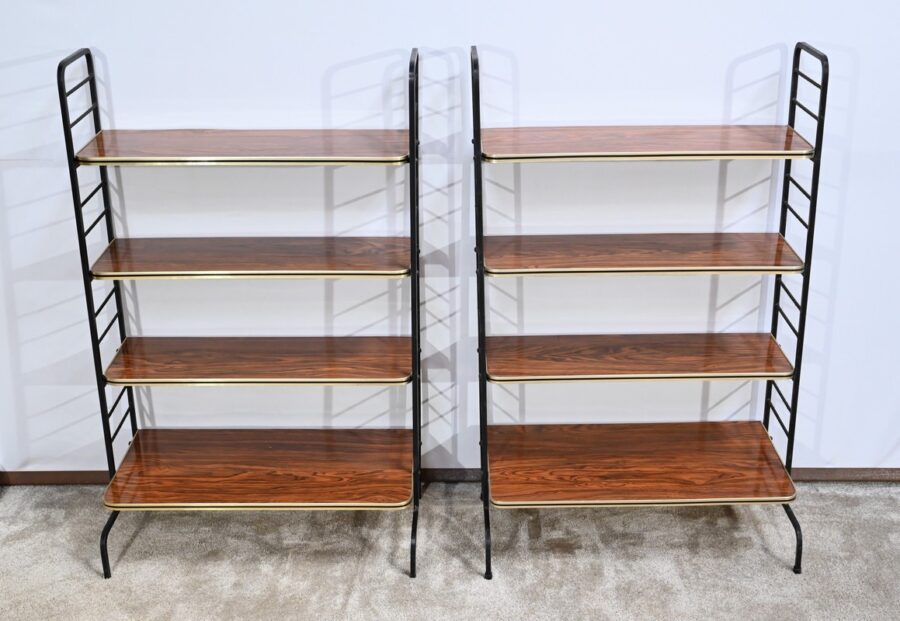 Paire d’Etagères en Métal et Stratifié – 1950