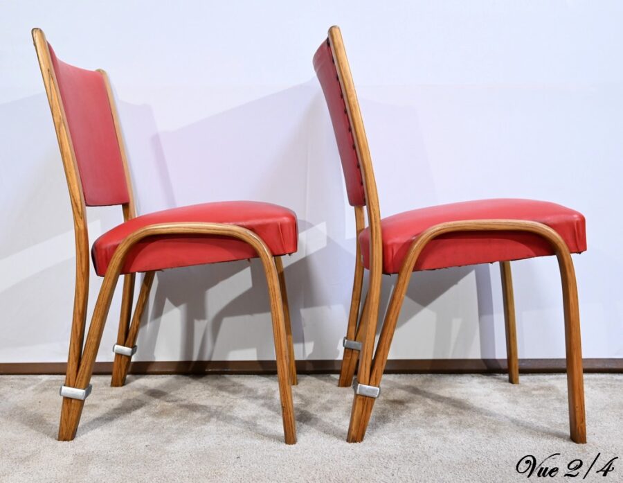 Paire de Chaises « Bow Wood », signée H.Steiner – 1950 – Image 10