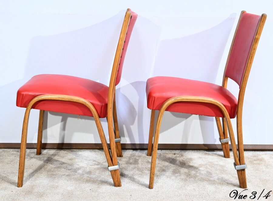 Paire de Chaises « Bow Wood », signée H.Steiner – 1950 – Image 11