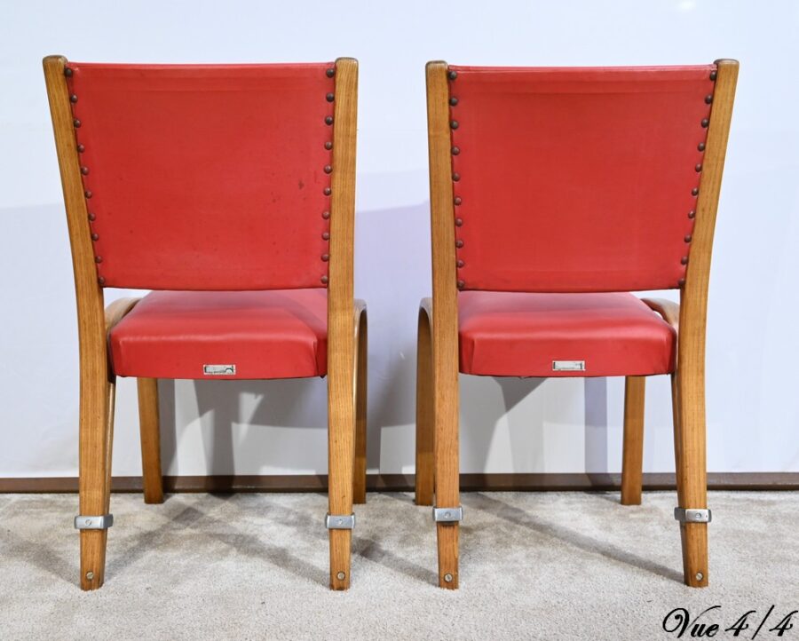 Paire de Chaises « Bow Wood », signée H.Steiner – 1950 – Image 12