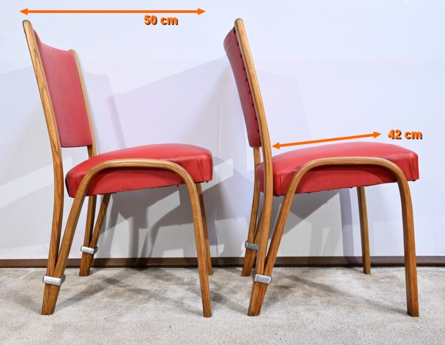 Paire de Chaises « Bow Wood », signée H.Steiner – 1950 – Image 18
