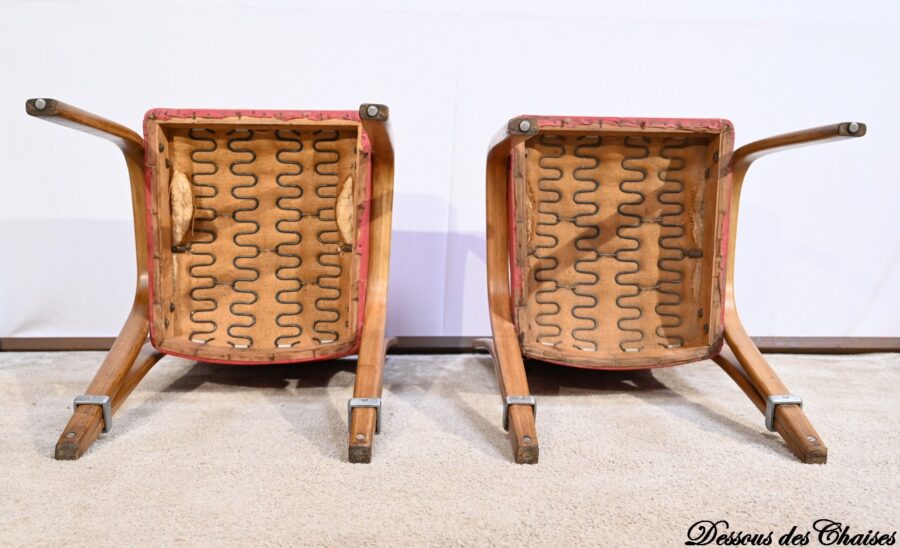 Paire de Chaises « Bow Wood », signée H.Steiner – 1950 – Image 20