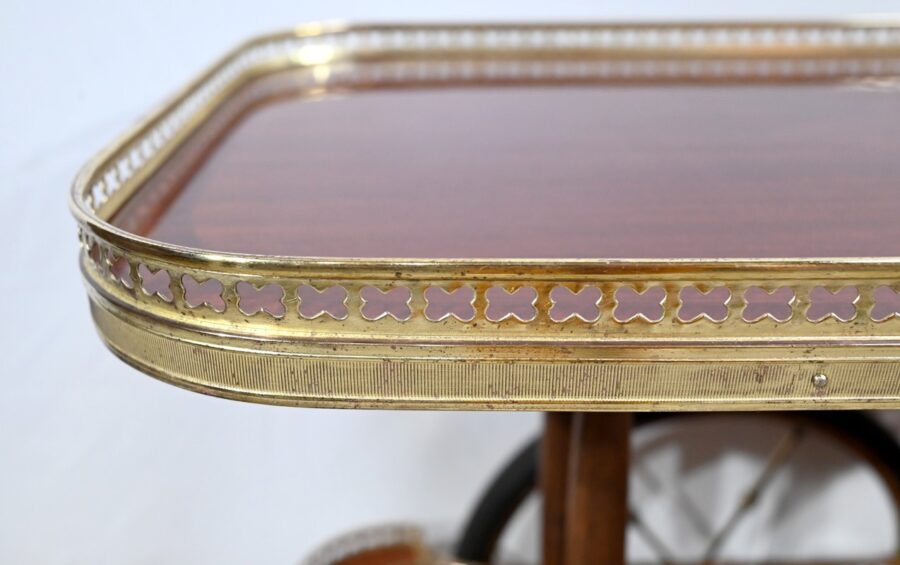 Table Bar Roulante de Service en Acajou et Laiton – 1970 – Image 6