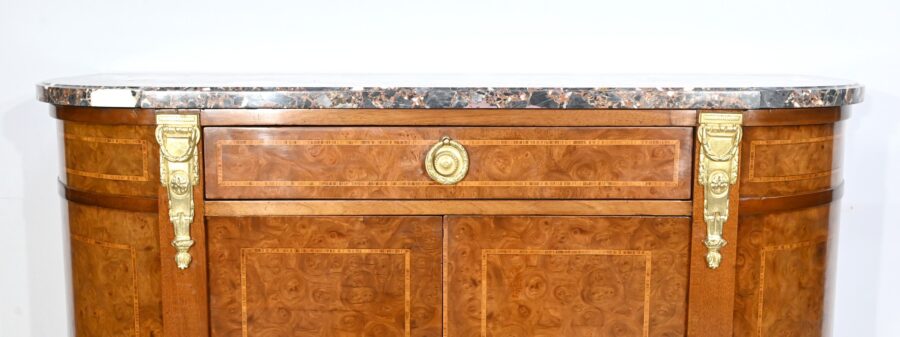 Buffet en Loupe de Thuya et Acajou, style Louis XVI - 2ème partie XIXe – Image 9