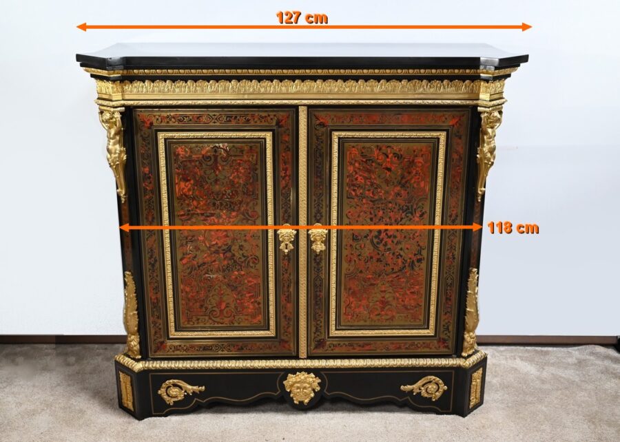 Meuble d’Appui en Poirier Noirci, esprit Boulle, époque Napoléon III – Milieu XIXe – Image 27