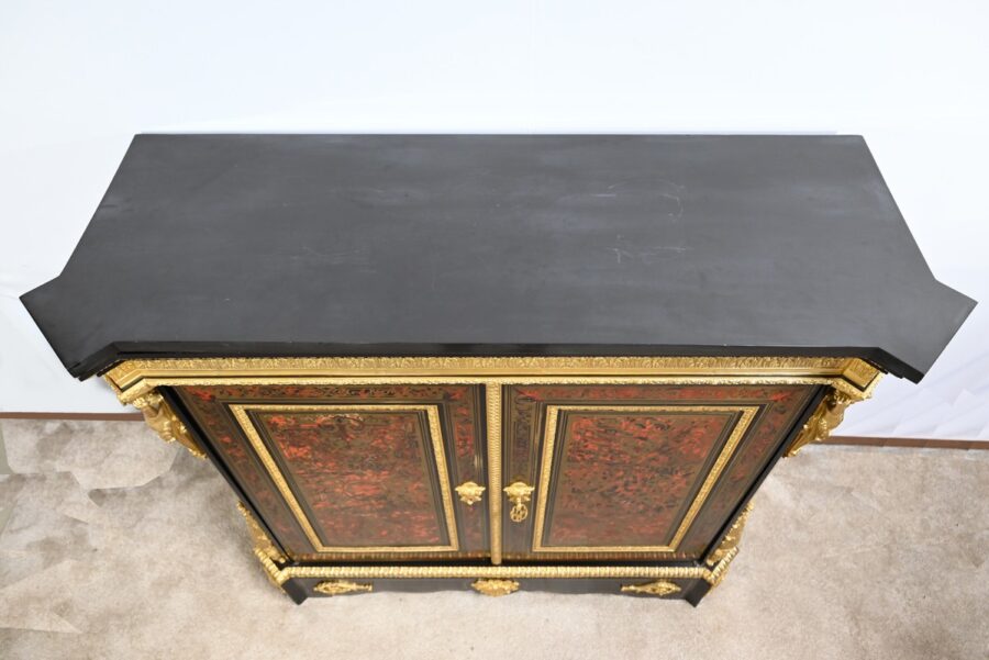 Meuble d’Appui en Poirier Noirci, esprit Boulle, époque Napoléon III – Milieu XIXe – Image 5