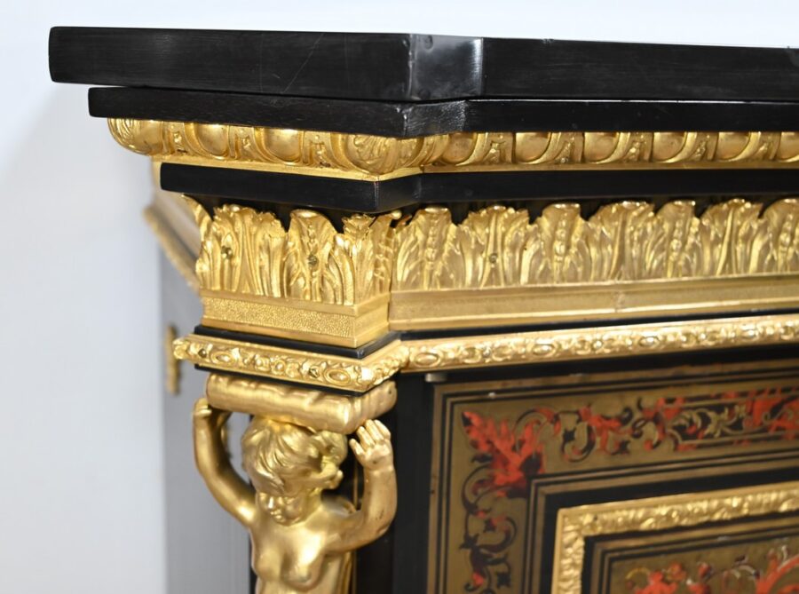 Meuble d’Appui en Poirier Noirci, esprit Boulle, époque Napoléon III – Milieu XIXe – Image 6