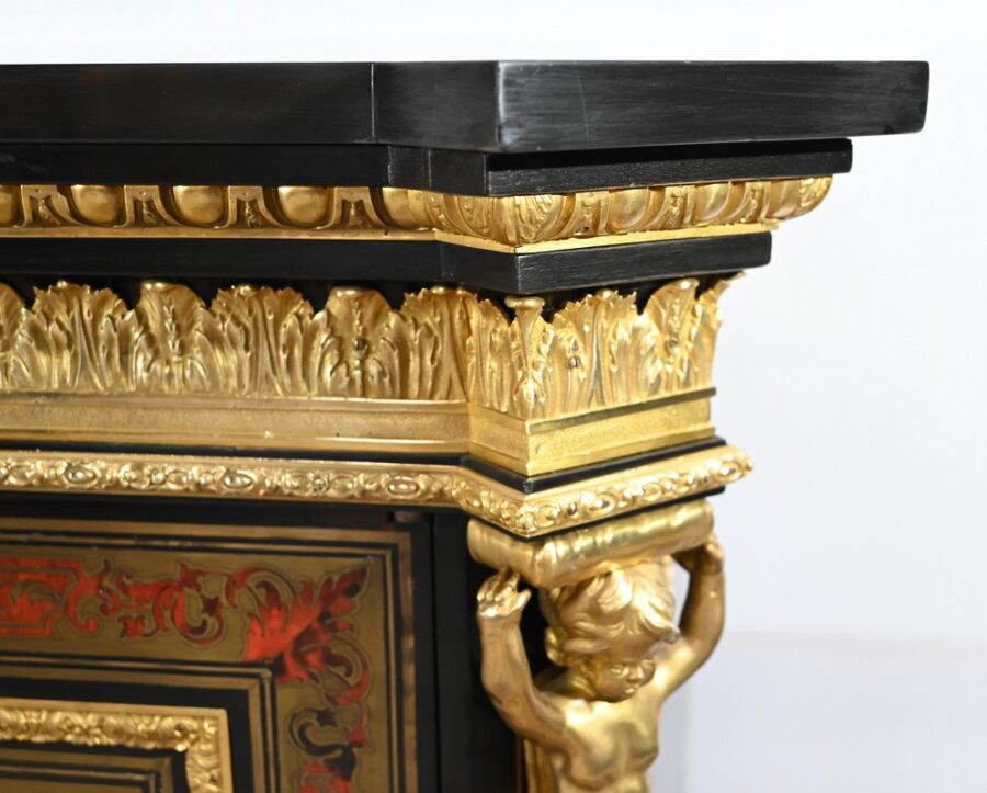 Meuble d’Appui en Poirier Noirci, esprit Boulle, époque Napoléon III – Milieu XIXe – Image 8