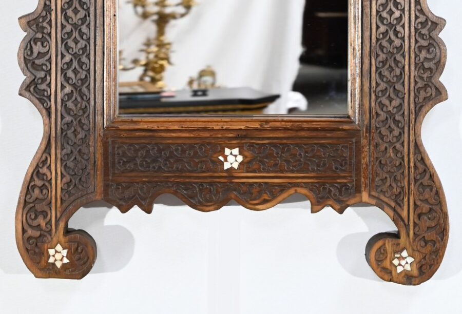 Miroir Syrien en Noyer – Début XXe – Image 11
